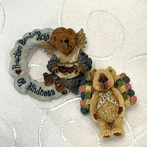 Boyds Bear Pins Set - Practice Random Acts Of Kindness Angel Bear & Textured Bea
